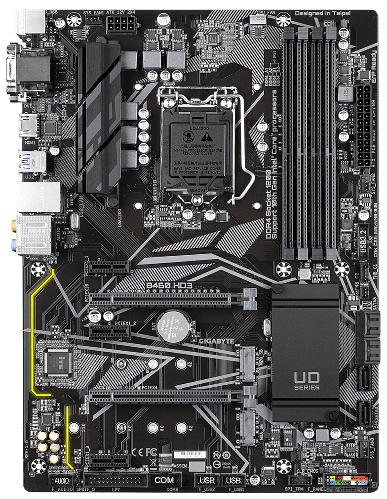 

Материнская плата Gigabyte B460 HD3 (s1200, Intel B460, PCI-Ex16)