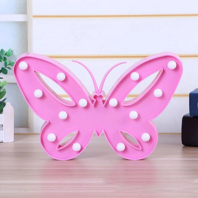 

Детский декоративный LED ночник-светильник Бабочка JVT Original розовое, 16х16,5см (564457)