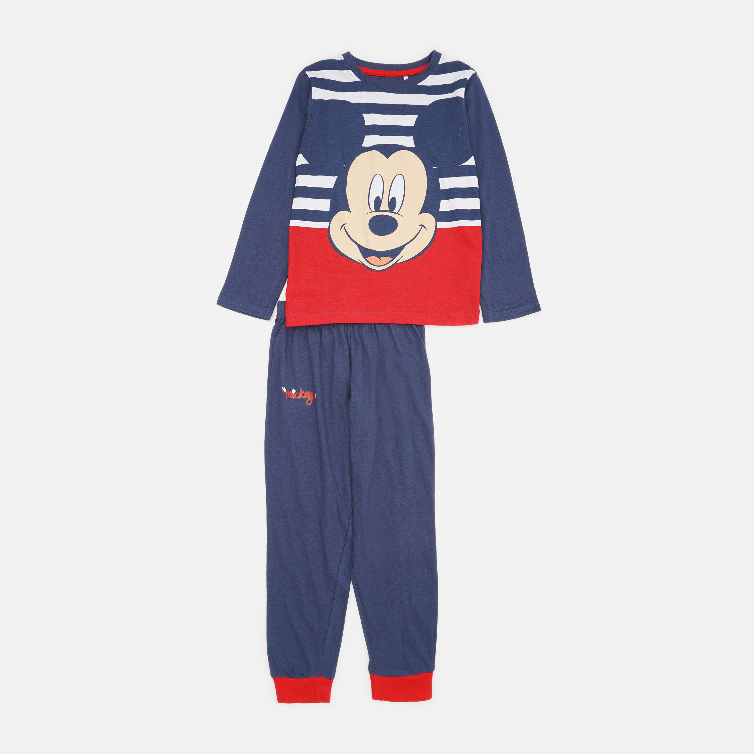 Акция на Піжама (футболка з довгими рукавами+штани) для хлопчика Disney Mickey 2200007673 98 см Наві от Rozetka