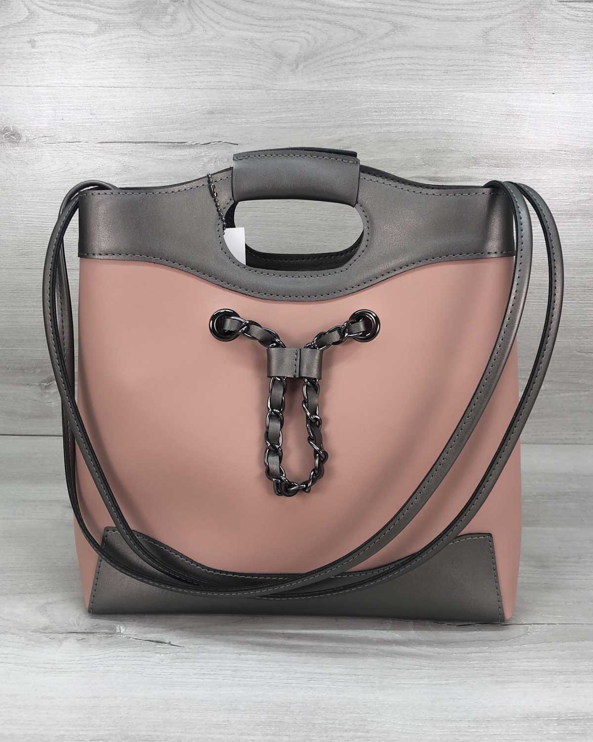 

Женская сумка с косметичкой на плечо Mishel Oleto женская сумка пудра + металлик из экокожи