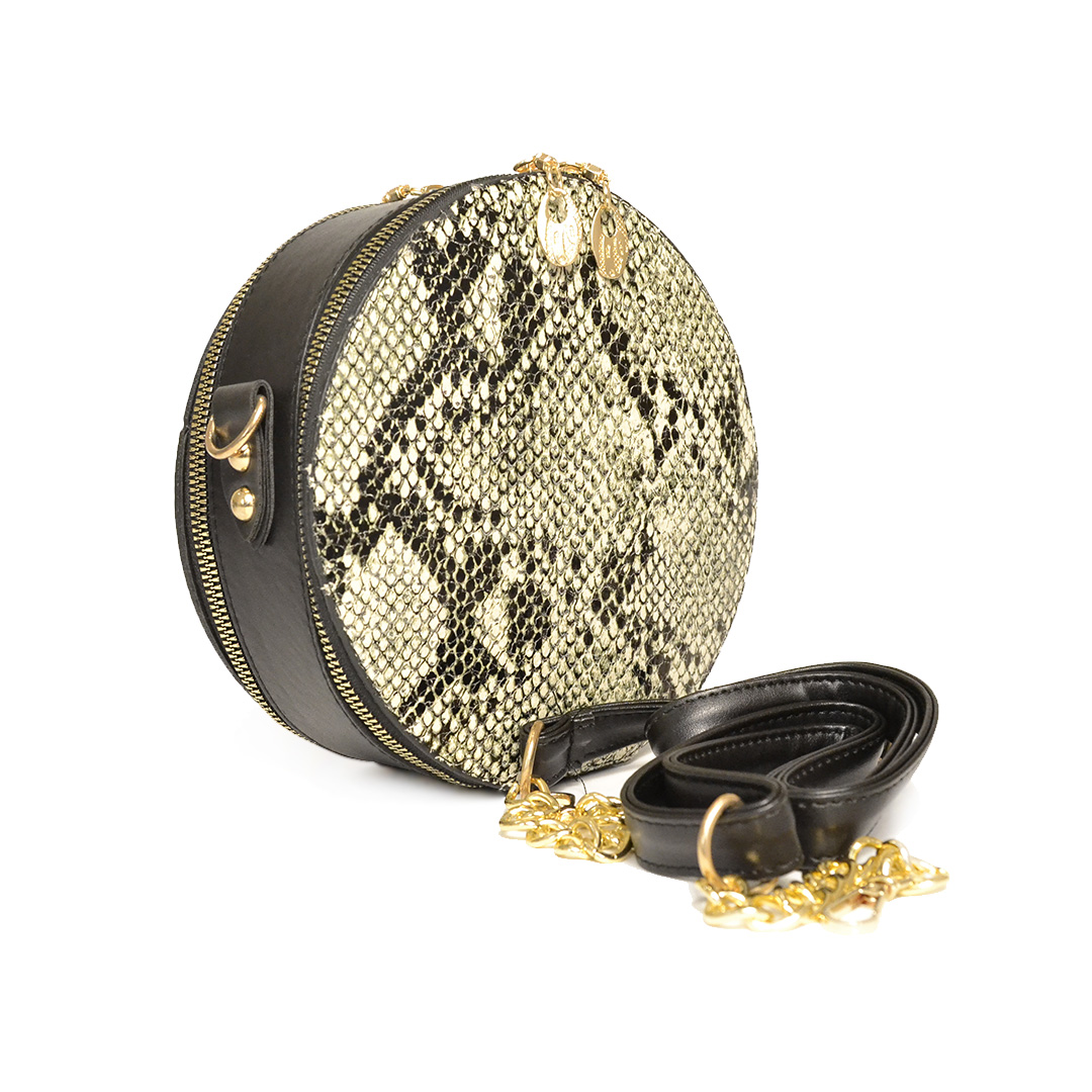 

Женская сумка круглая из экокожи кросс-боди сумка женская BF16000258 круглая женская сумка через плечо черная рептилия