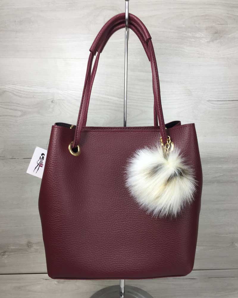 

Сумка женская Fluff Welas женская сумка 2 в 1 бордовая из экокожи