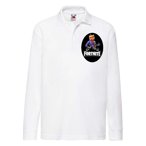

Поло с длинным рукавом Fruit of the Loom Fortnite Beef Boss (Фортнайт Бургермен) Белый 164 см BFDFBBM164D1B