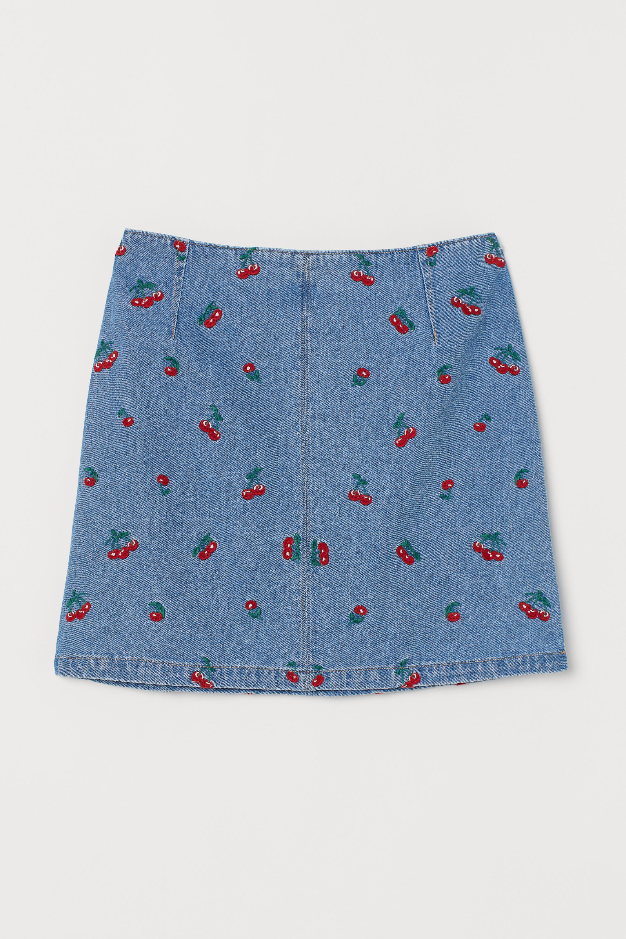 

Юбка джинсовая H&M 76636905 36 Голубая с рисунком