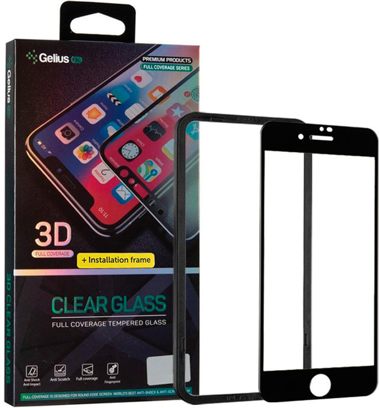 

Защитное стекло Gelius Pro с установочной рамкой для Apple iPhone 7/8 Black