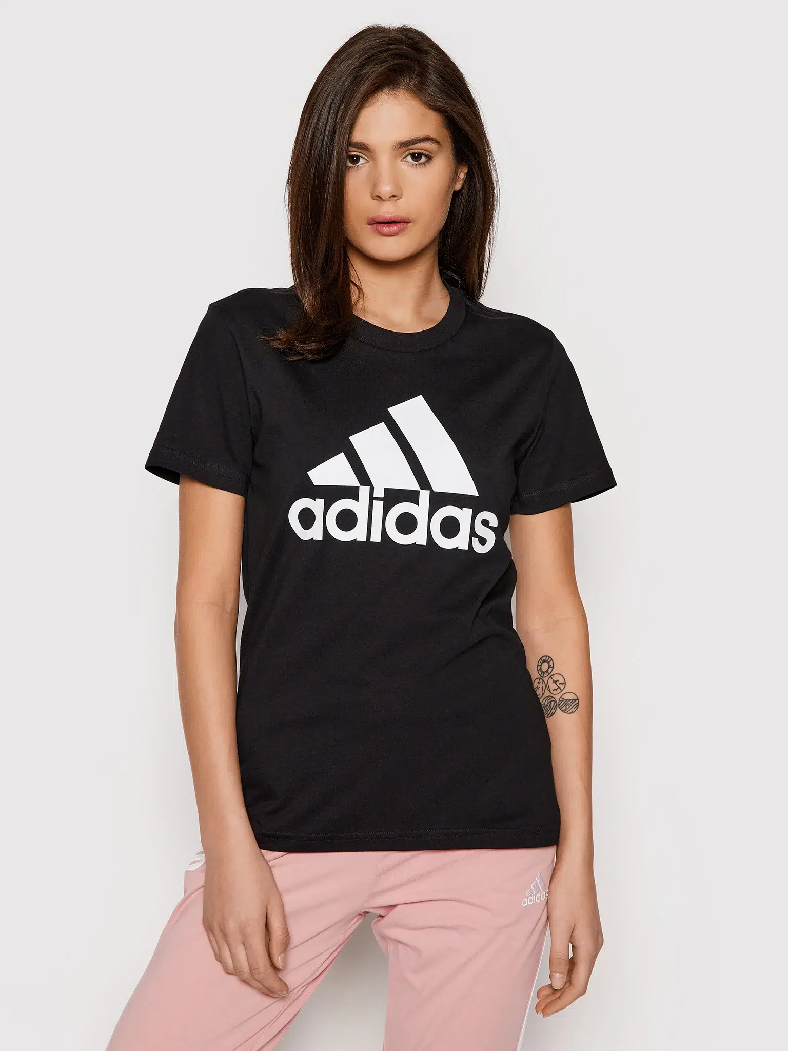 Акція на Футболка Adidas W Bl T GL0722 S Black/White від Rozetka