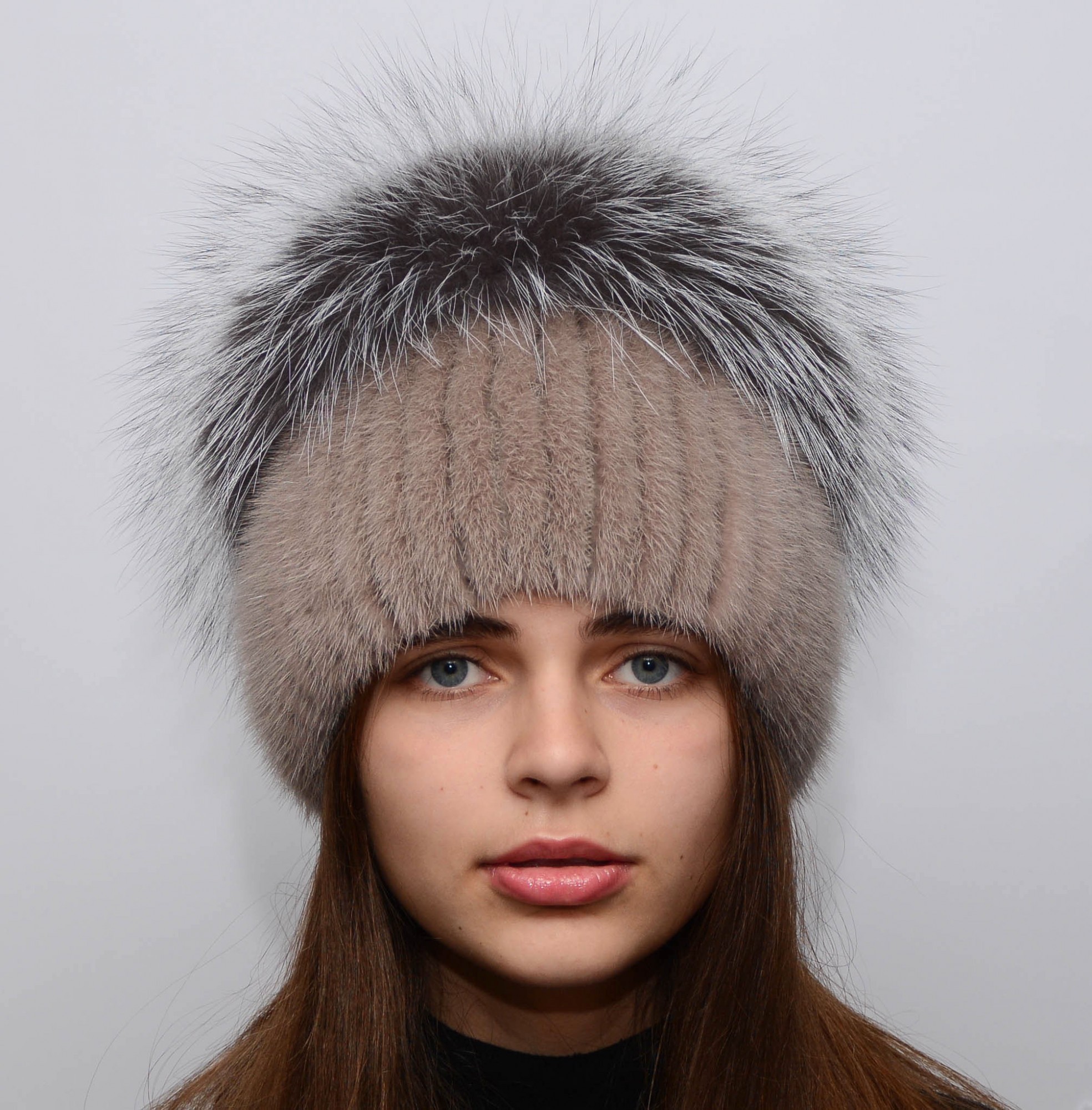 

Шапка норковая вязаная Меховой Стиль Звездочка 54-60 Какао (100/G)