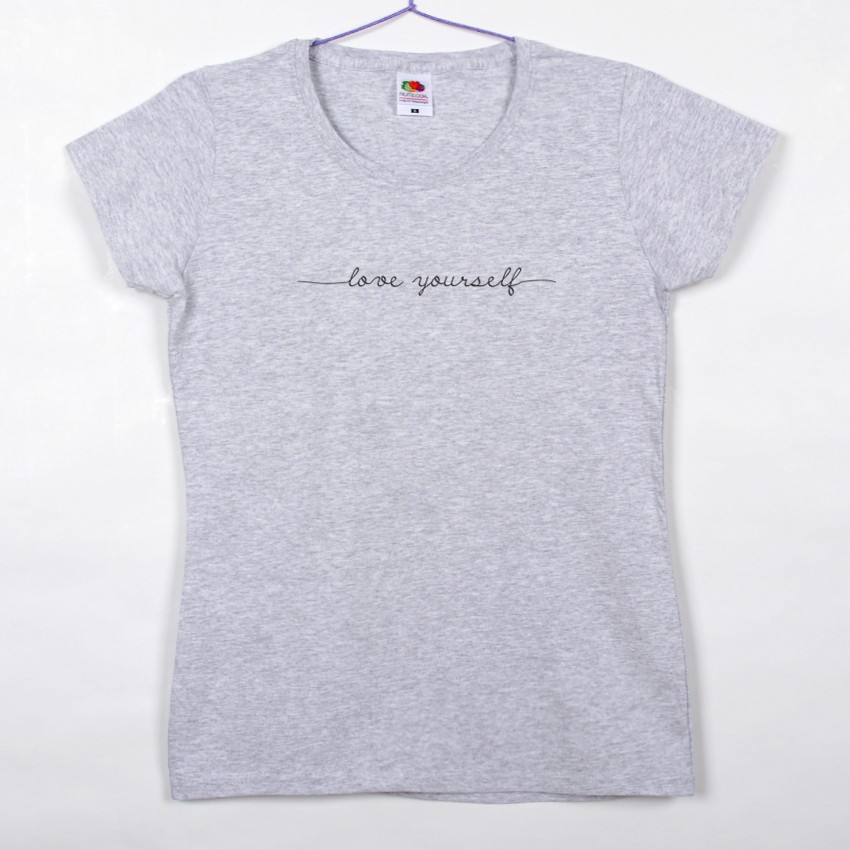 

Футболка жіноча меланж "Love yourself, Футболка жіноча меланж "Love yourself" M