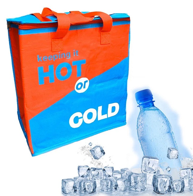 

Сумка-холодильник термос TTech Cooling Bag DT4244, плотная конструкция, вместительная, оранжево-голубая, TT60091