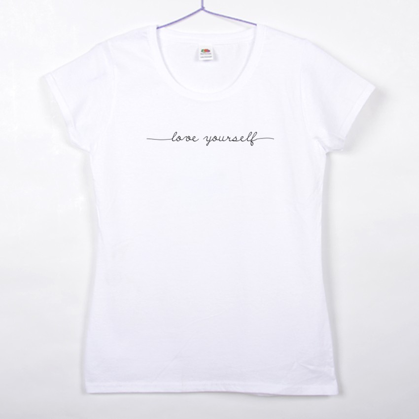 

Футболка жіноча біла "Love yourself, Футболка жіноча біла "Love yourself" S