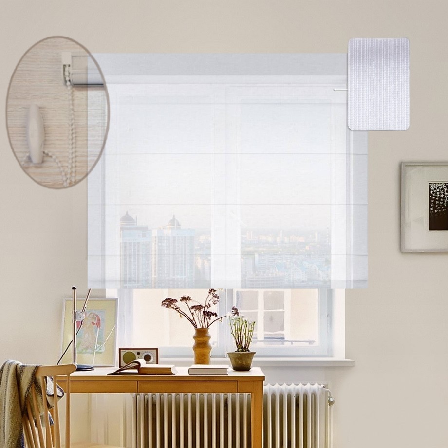 

Римская штора система Lux Coullise InHt Тюль Screen Белый 190х160 см