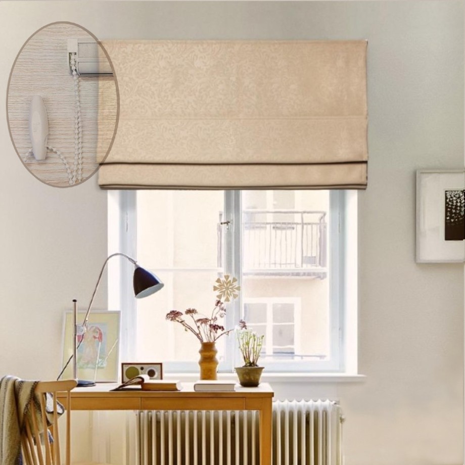 

Римская штора система Lux Coullise InHt Блэкаут Monogram 07 Пудра 170х160 см