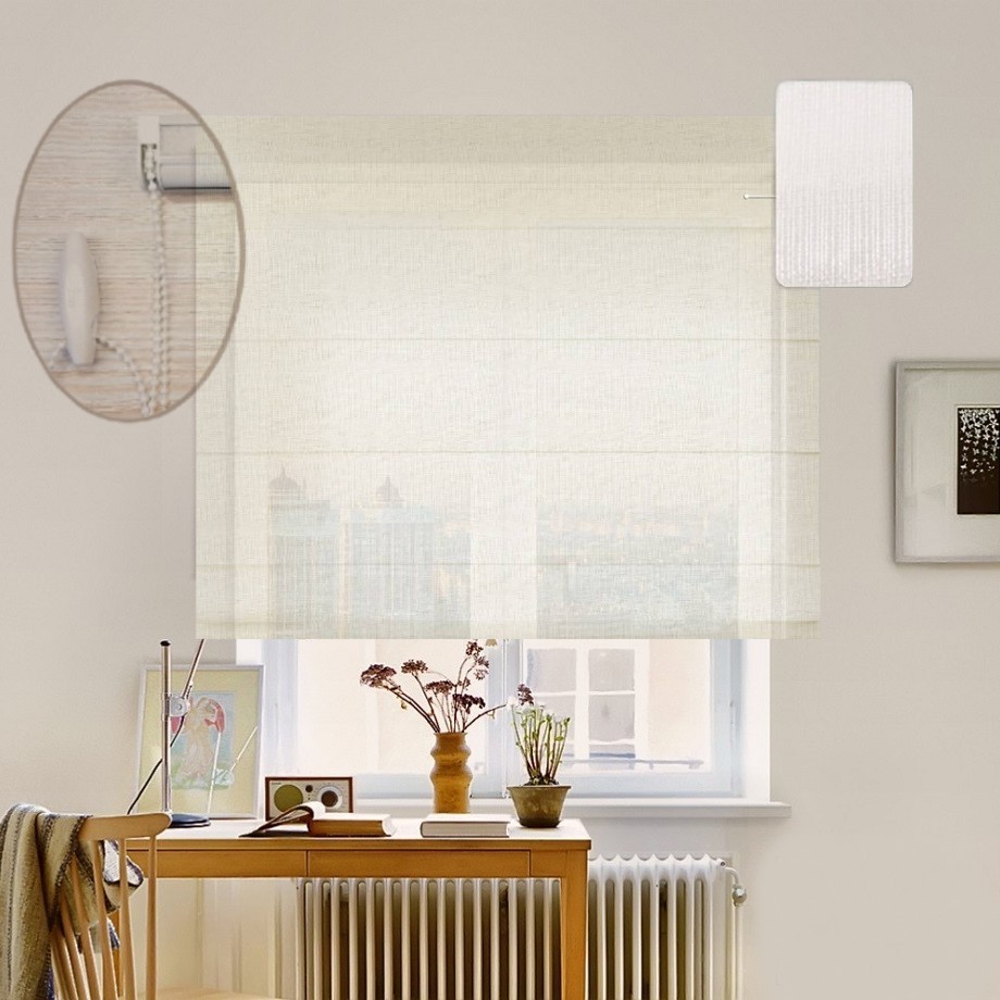 

Римская штора система Lux Coullise InHt Тюль Screen Кремовый 130х160 см