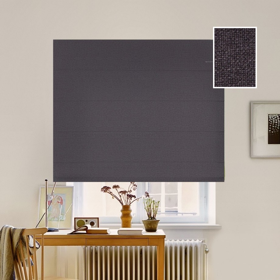 

Римская штора система Classic InHt Рогожка Premium 501 Графитовый 190х160 см