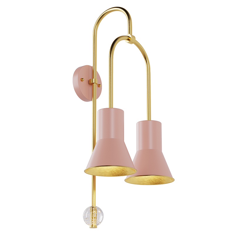 

Настенный светильник Pikart Lights 9302-6 Arch Розовый/латунь