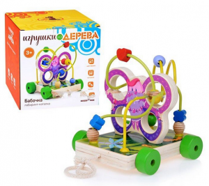 

Деревянная игрушка Лабиринт- каталка Бабочка (Д116)