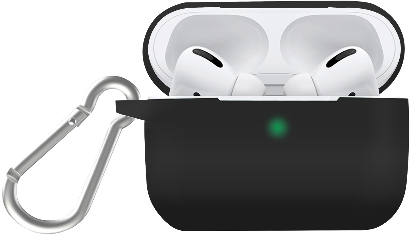 

Силіконовий чохол з карабіном Promate Silicase-Pro для Apple AirPods Pro Black (silicase-pro.black)