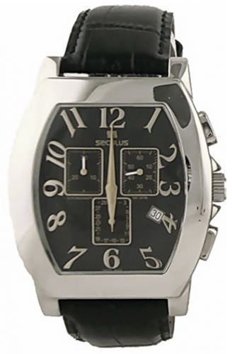 

Мужские наручные часы Seculus 4469.1.816 ss case, black dial, black leather