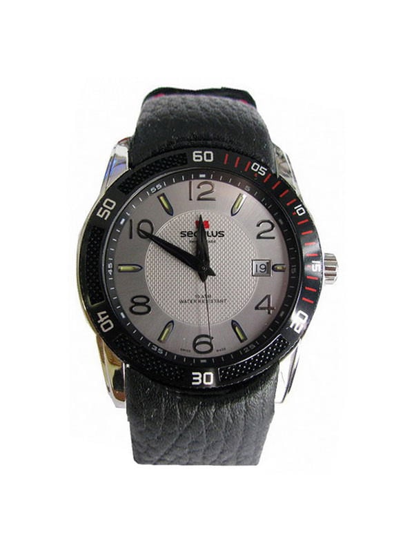 

Мужские наручные часы Seculus 4487.2.715 white, ss tp-b red tracks, black red leather