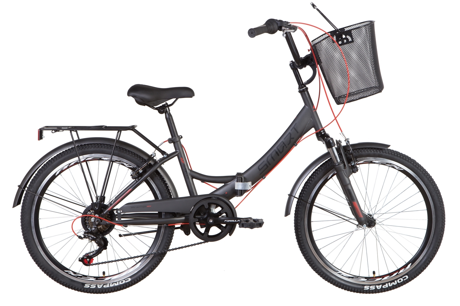 Велосипед ST 24" Formula SMART AM Vbr трещотка с багажником зад St, с ...