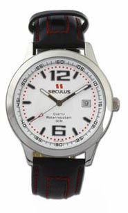 

Мужские наручные часы Seculus 4478.1.515 white ap-n, ss, black leather red stripes