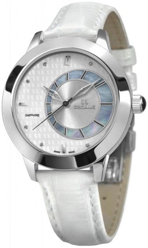 

Женские наручные часы Seculus 1671.2.1063 white mop, ss, white leather