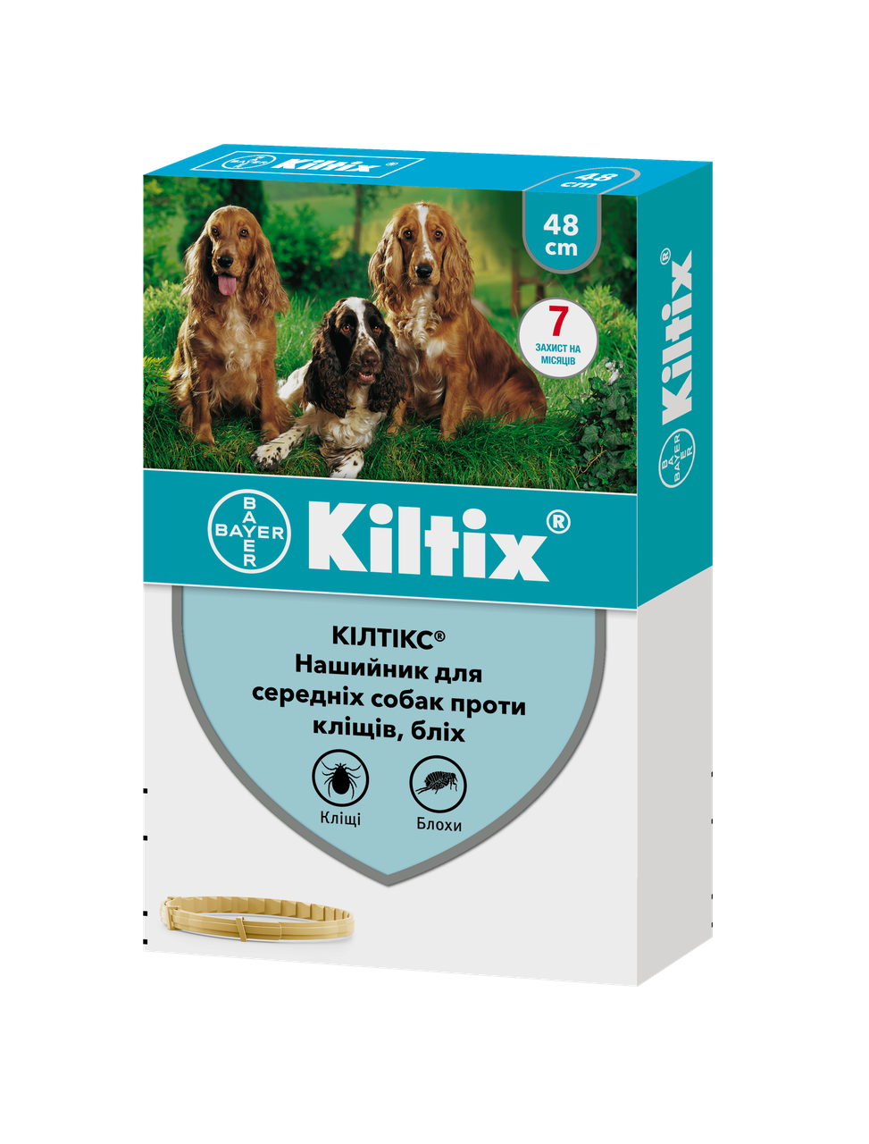 Ошейник от блох и клещей для средних пород собак 48 см Bayer Kiltix ...