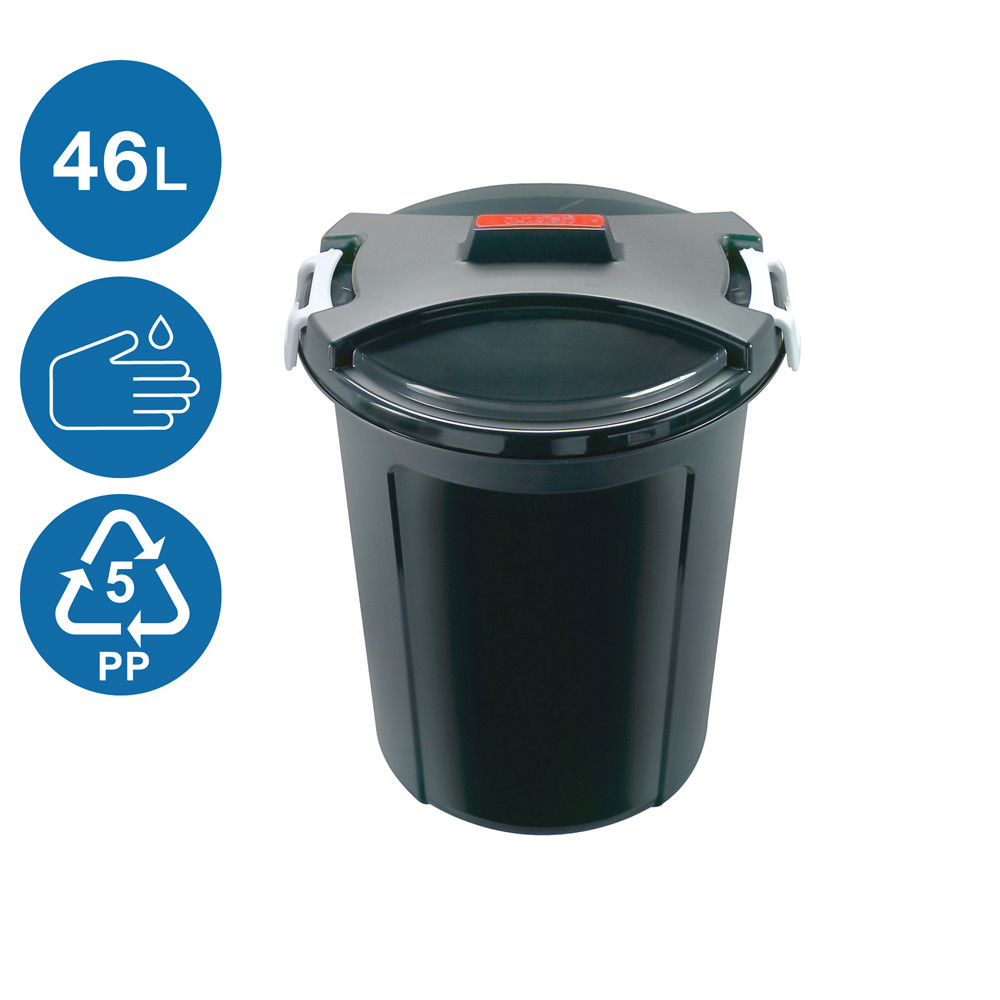 

Ведро-контейнер для мусора с крышкой 46л Heidrun