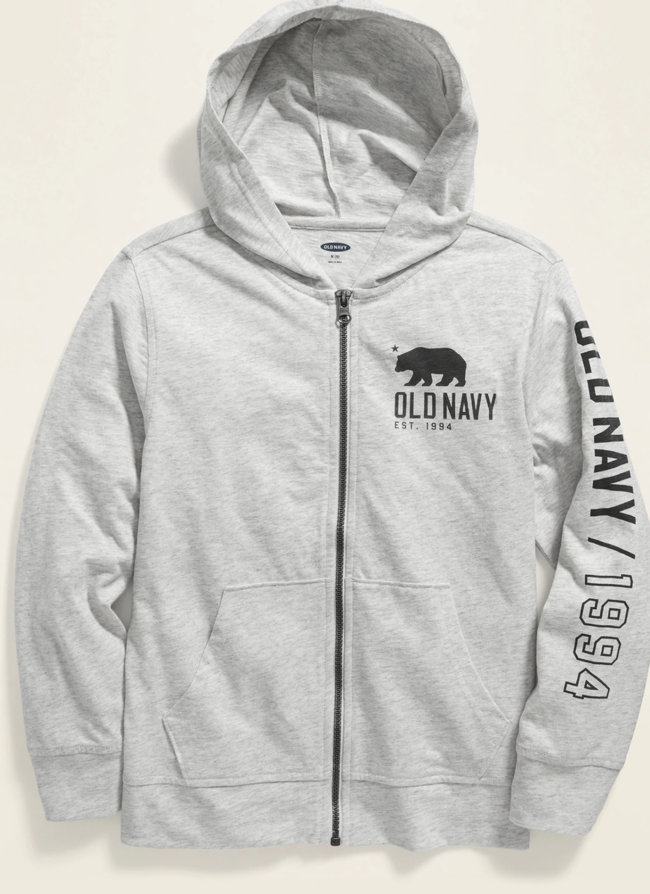 

Толстовка Детская Old Navy Трикотажная Легкая 122 см Серый 554608/031