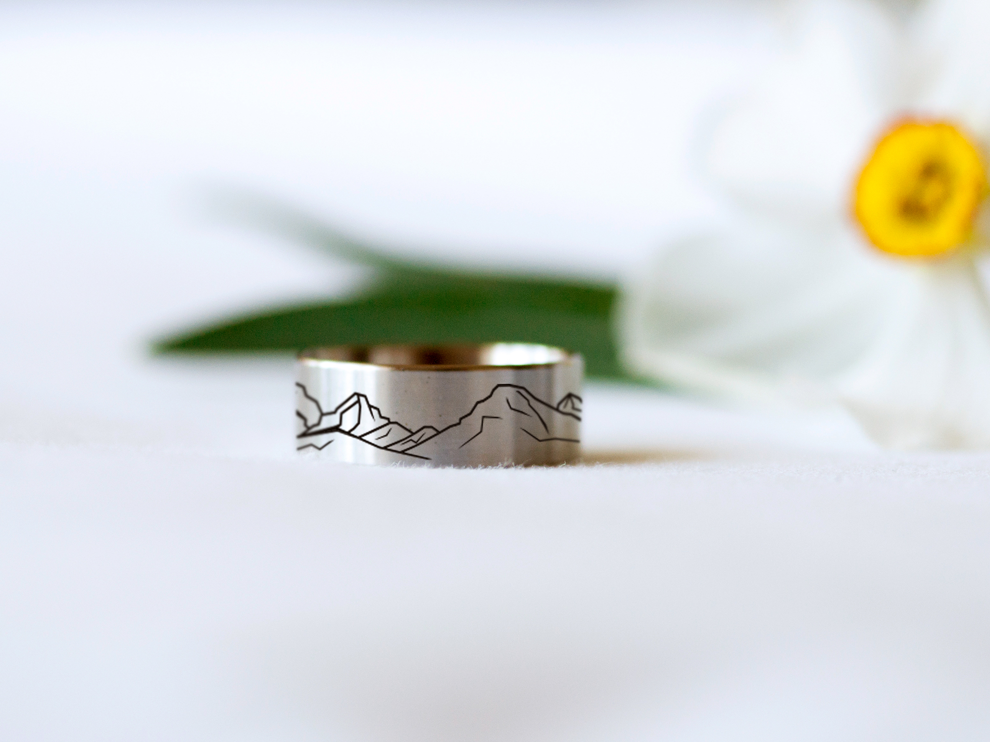 

Кольцо с рисунком гор, нержавеющая сталь кожаный чехол DIDIART JEWELRY размер 19,4 R0025