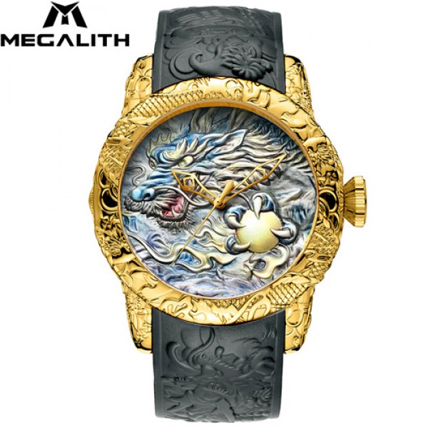 

Часы Megalith 8041M Gray-Gold Dragon