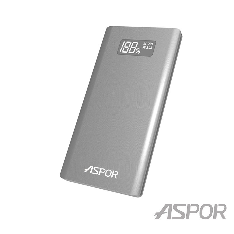 

Power Bank Aspor Q388 10000mAh Qualcomm 3.0 2USB/2.4A/3А metal Silver