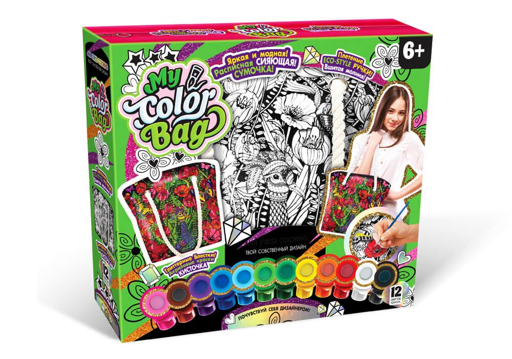 

Раскраска сумка "My Color Bag" Набор для творчества от 6+ Цветы Маки Danko Toys