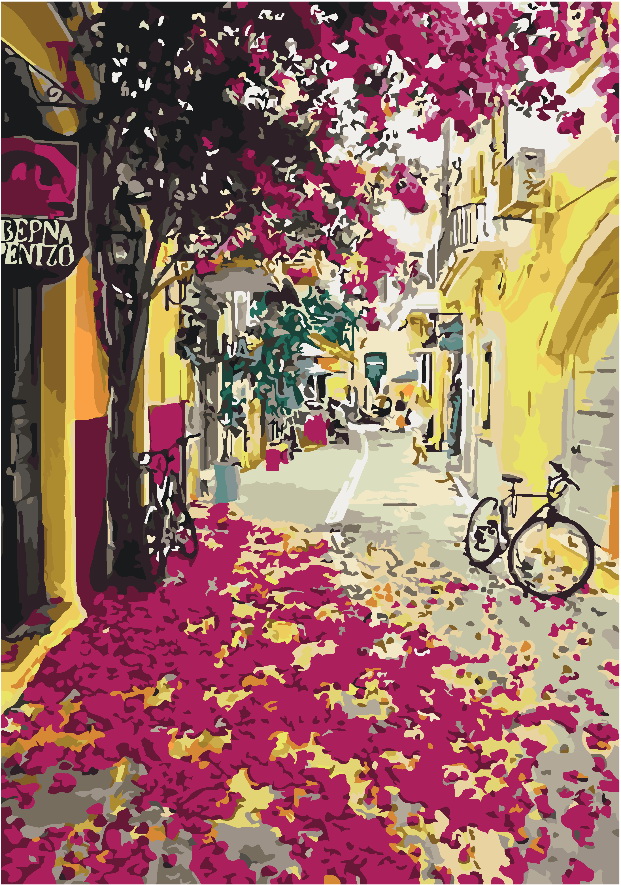 

Картина по номерам Идейка Яркая Греция 35*50 см (без коробки) арт.KHO3509