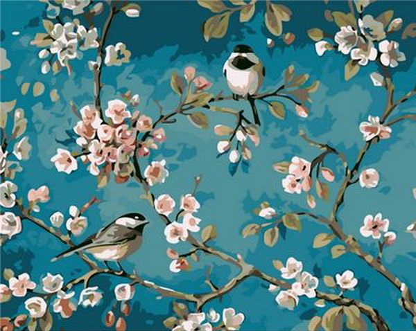 

Картина по номерам Mariposa Синички на яблоне 40*50 см (в коробке) арт.MR-Q1083