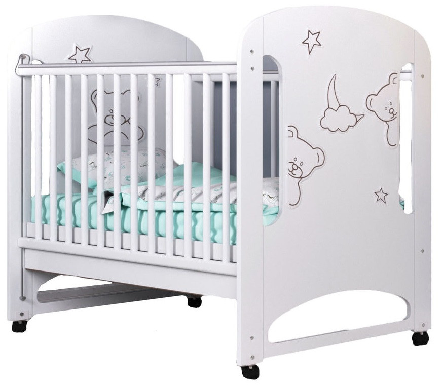 

Кроватка Сиди М Мишутка с рег-щим механизмом, маятником и ящиком