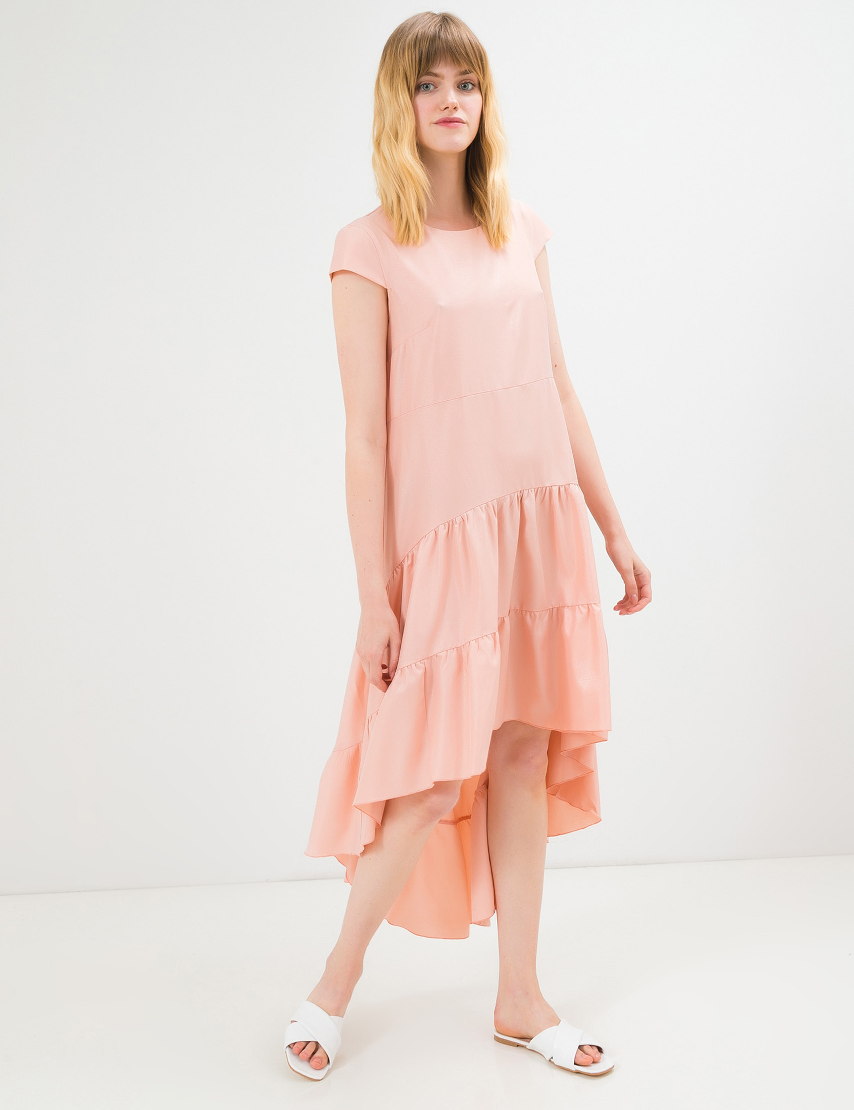 

Платье деми Wear me женское летнее удлинённое каскад  Оранжевый 1w/19/54, Платье деми Wear me женское летнее удлинённое каскад S Оранжевый 1w/19/54