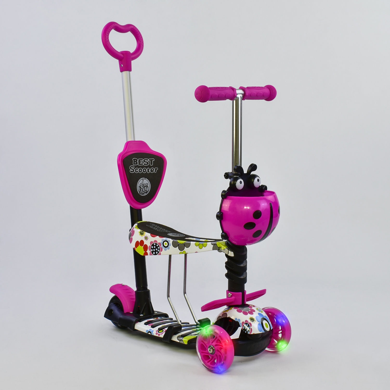 

Самокат Best Scooter 5 в 1 "Абстракция" 74230 подсветка колес