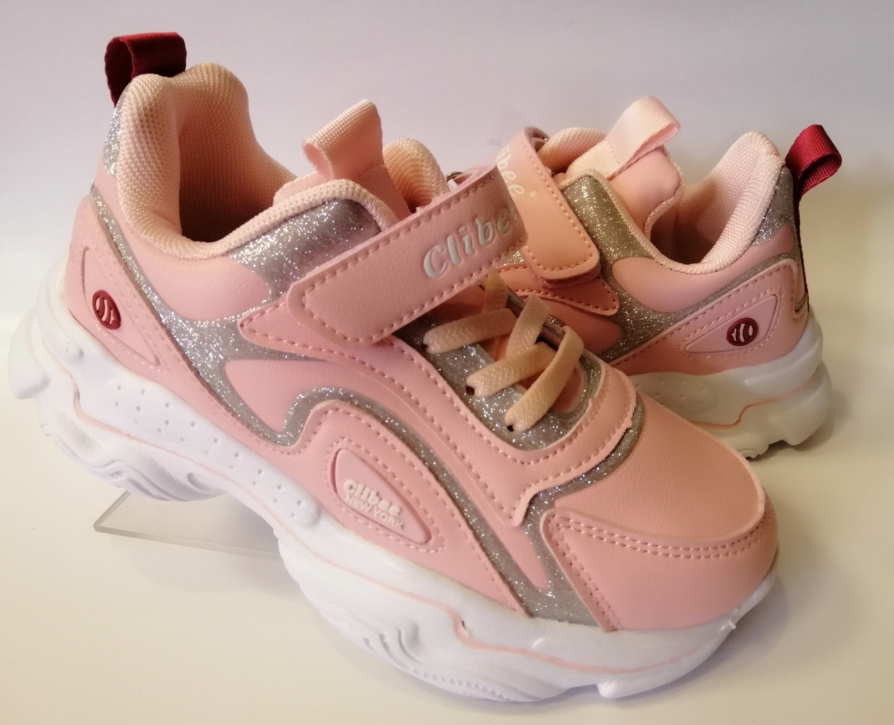 

Кроссовки для девочки Clibee 191 L pink розовые р. 34-21,7 см
