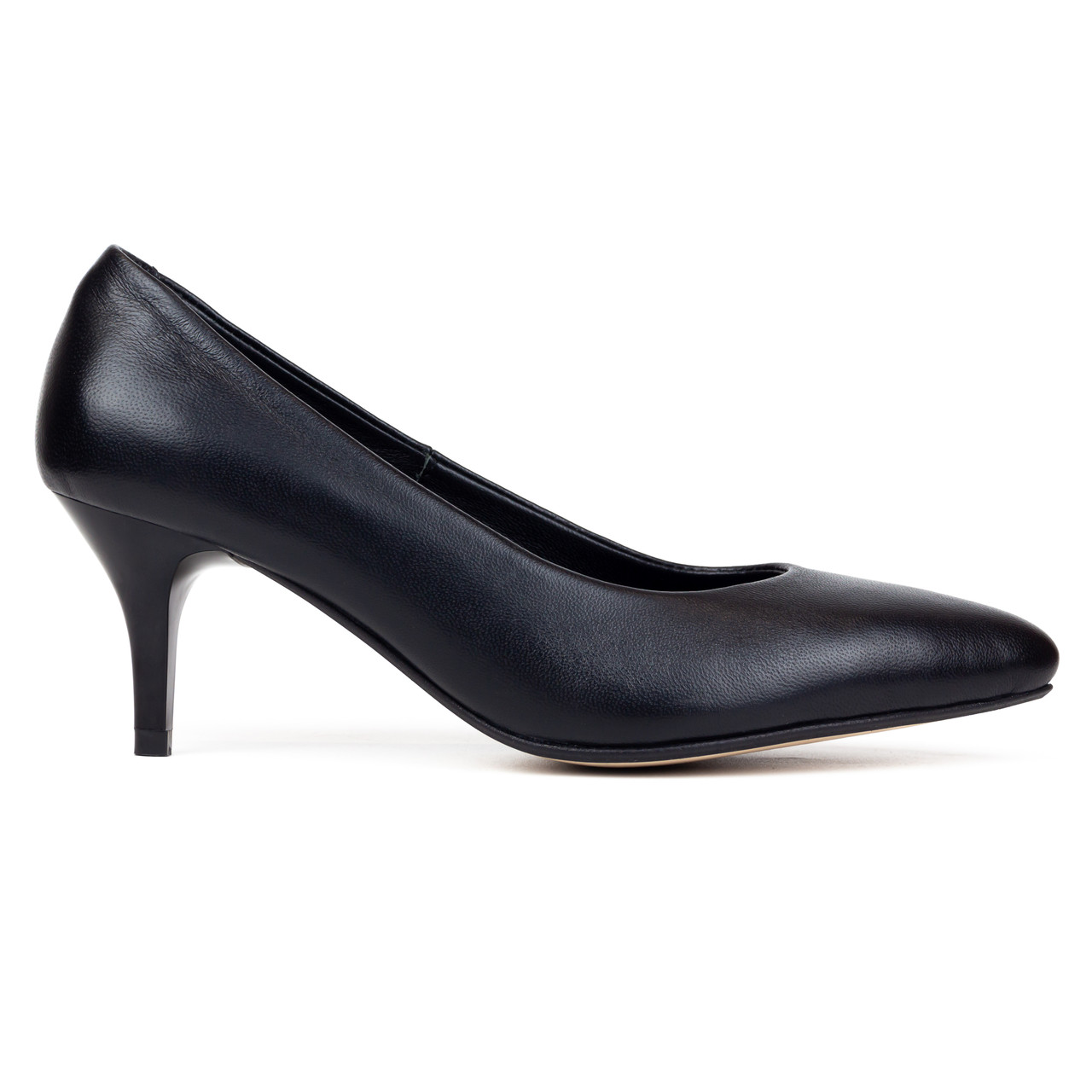 

Туфли лодочки Woman's heel черные кожаные (О-902) 38
