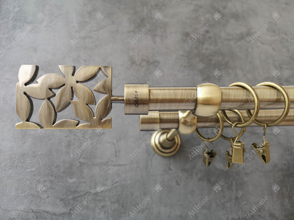 

Карниз Quadrum Делия 200 см двойной Антик 19/19 мм гладкая (кольца с прищепками)