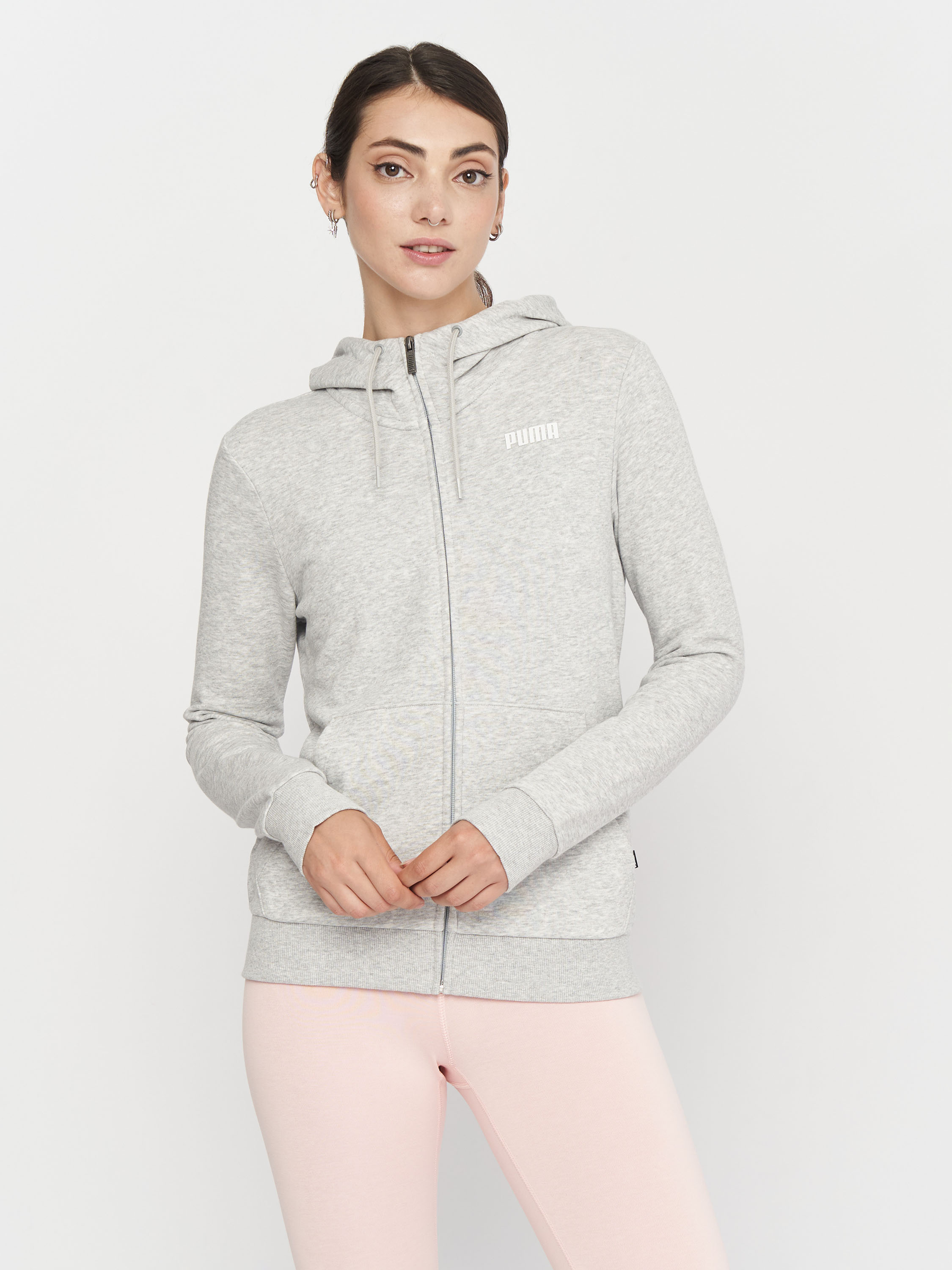 Акція на Толстовка Puma Ess Fz Hoody Tr W 84720003 XS Light Gray Heather від Rozetka