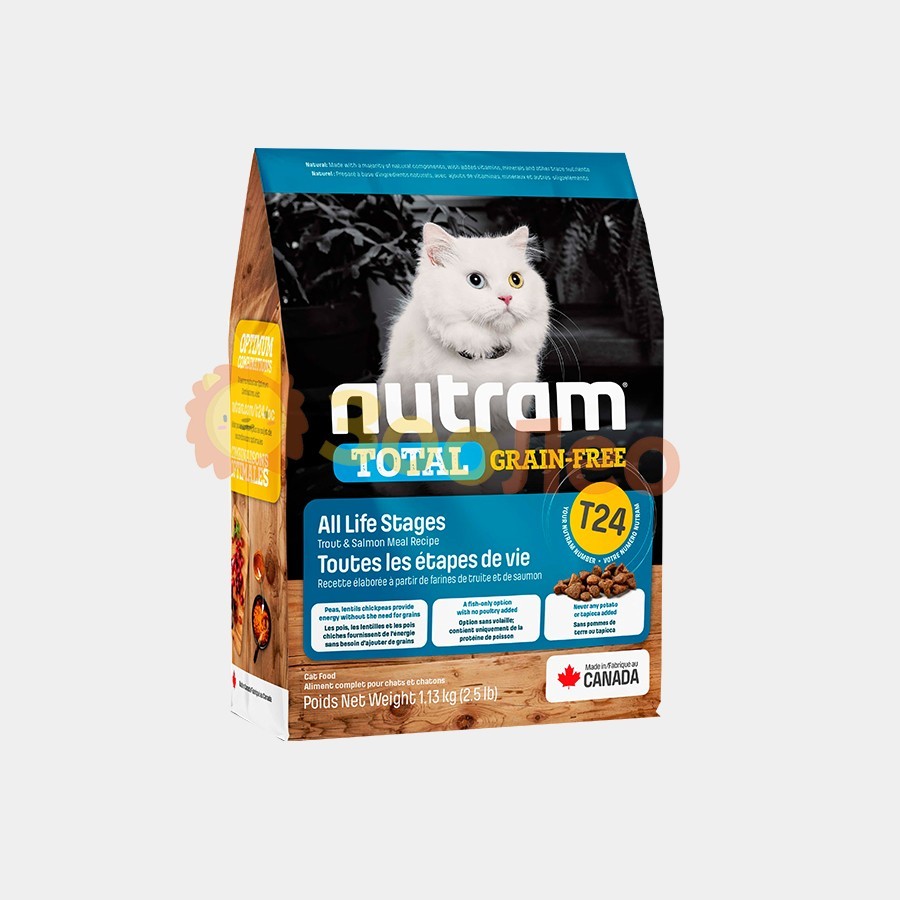 Сухой беззерновой корм для кошек T24 Nutram Total Grain-Free Salmon ...