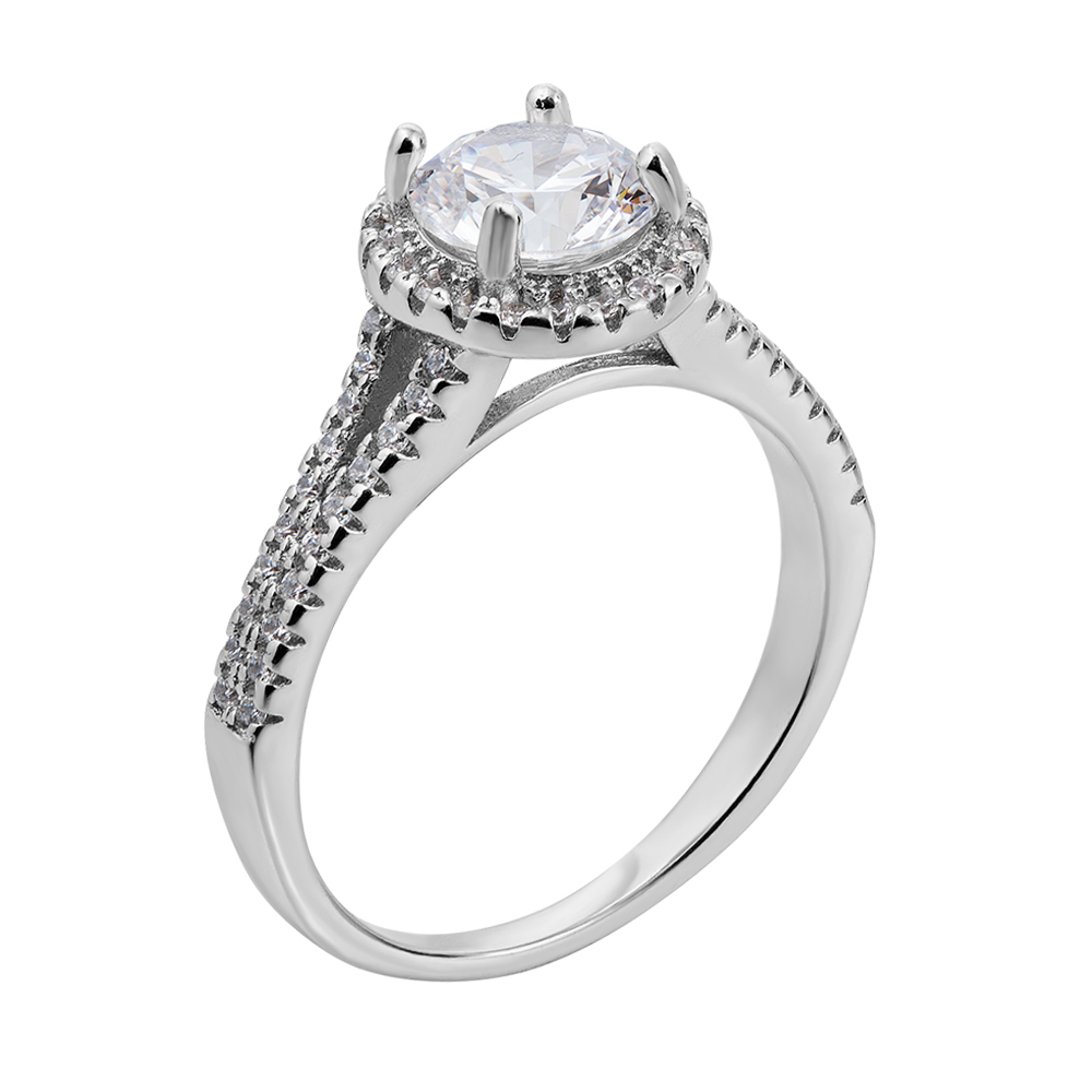 

Серебряное кольцо с фианитами 000133417 17 размера