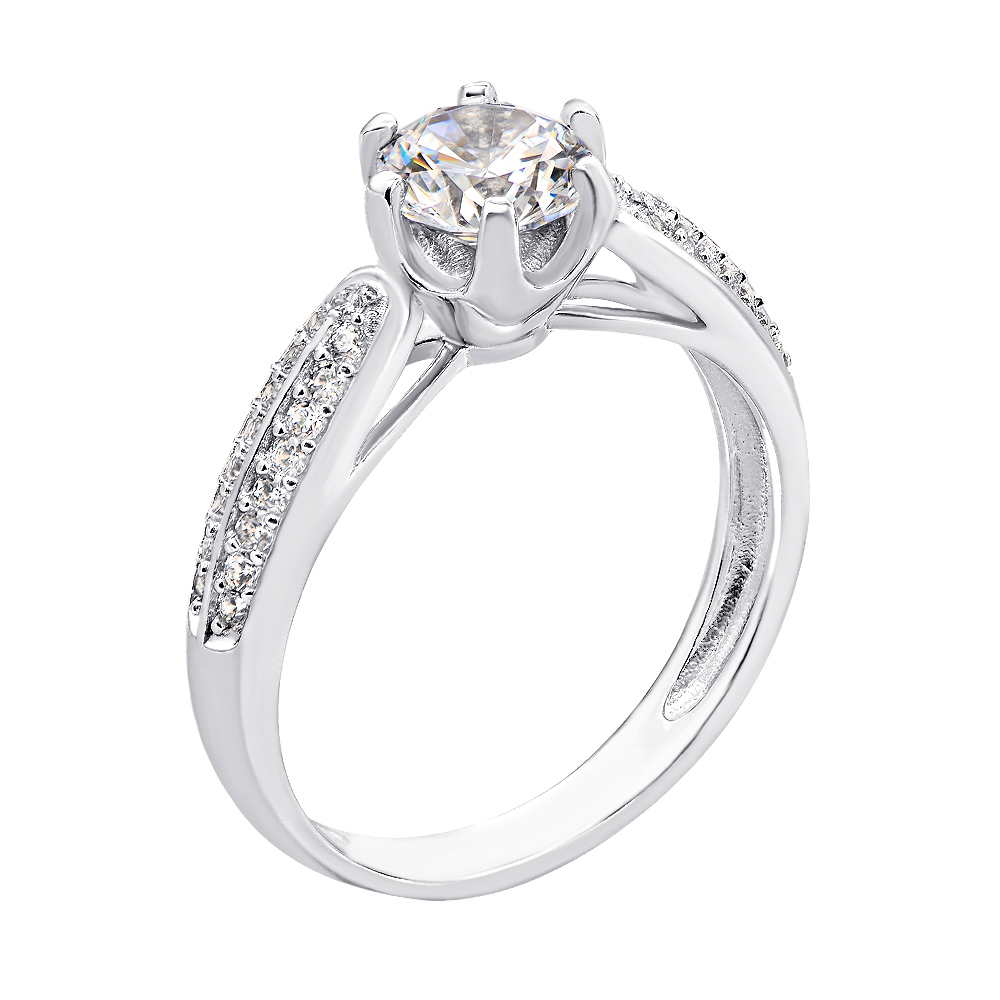 

Серебряное кольцо с фианитами 000134422 17 размера