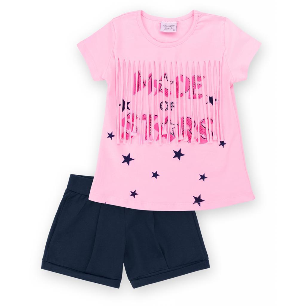 

Набор детской одежды Breeze футболка со звездочками с шортами (9036-110G-pink)
