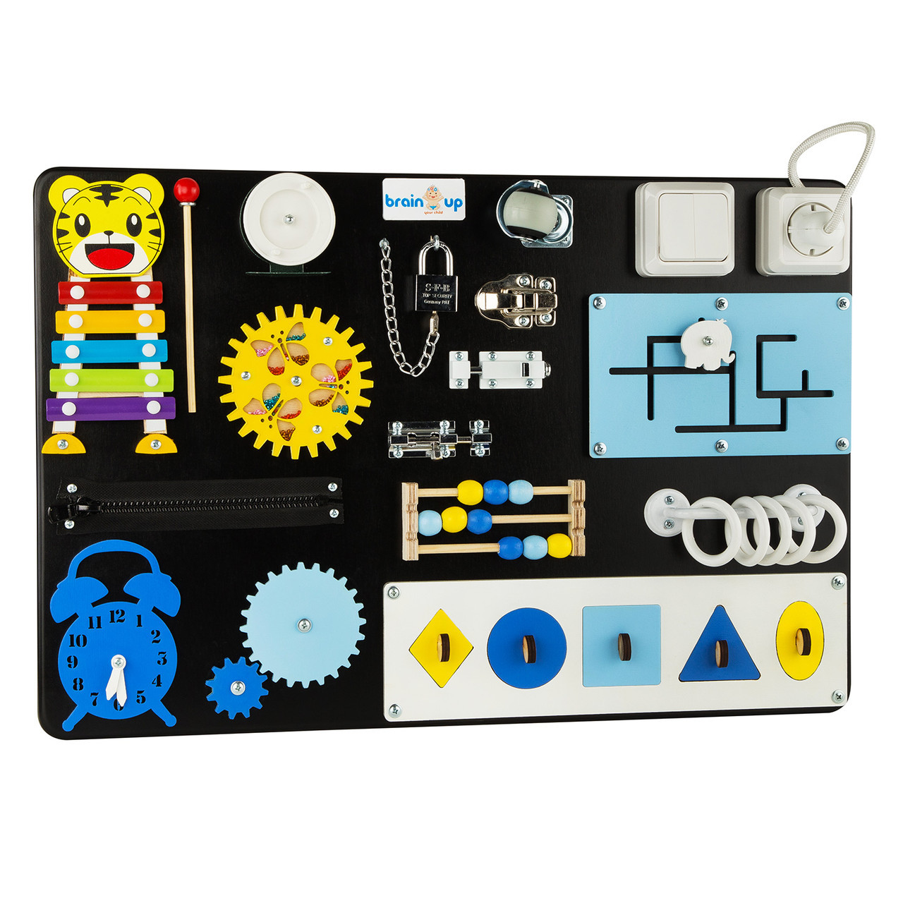 

Бизиборд BrainUp Smart Busy Board настольная развивающая игровая доска из 18 деталей S40*60 см