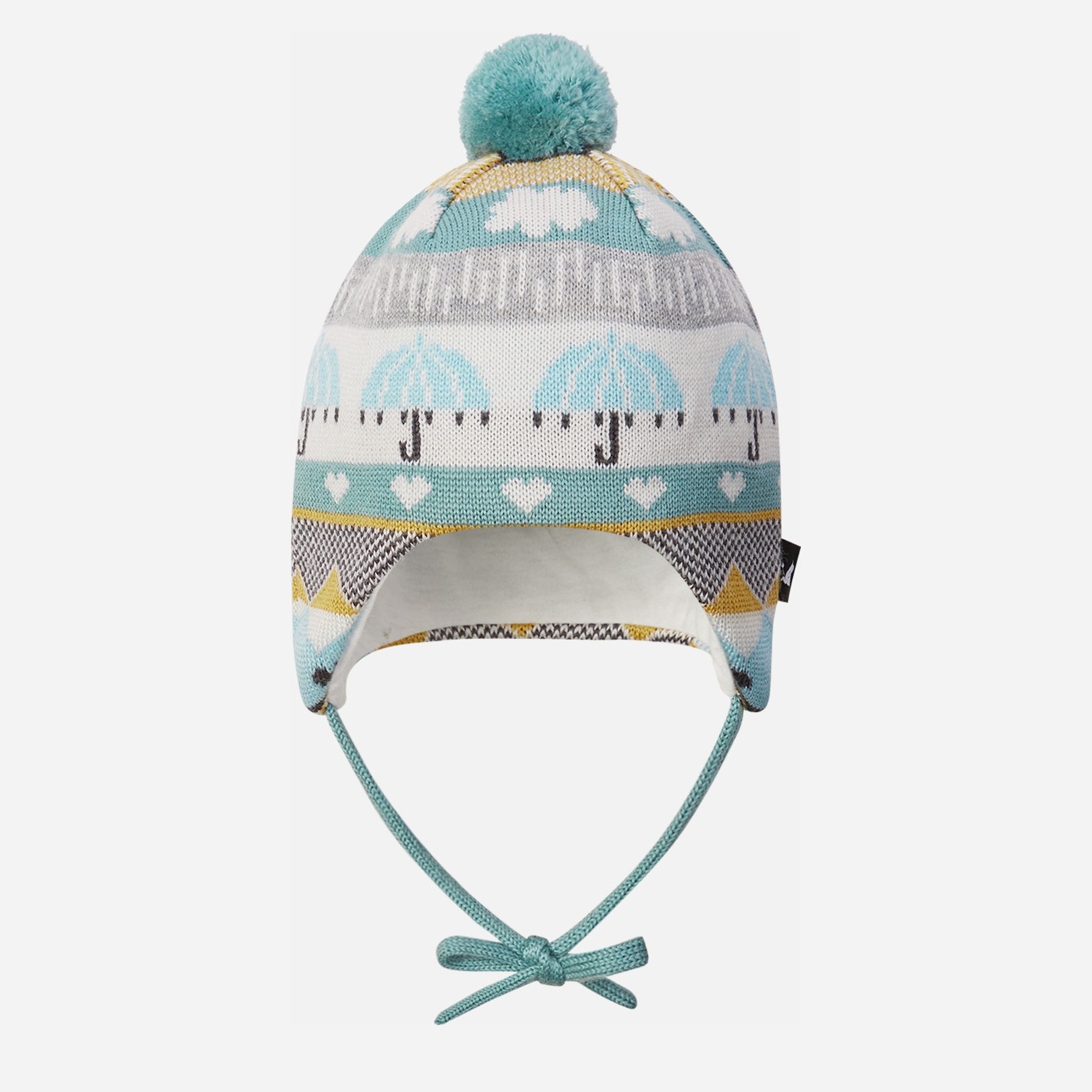Акція на Дитяча зимова шапка в'язана на зав'язках з помпоном для хлопчика Reima Moomin Yngst 5300068A-7664 44/46 від Rozetka
