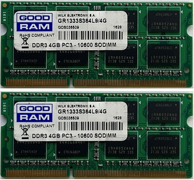 Оперативная память Goodram SoDimm 8Gb (2*4Gb) DDR3 1333MHz PC3 10600 ...