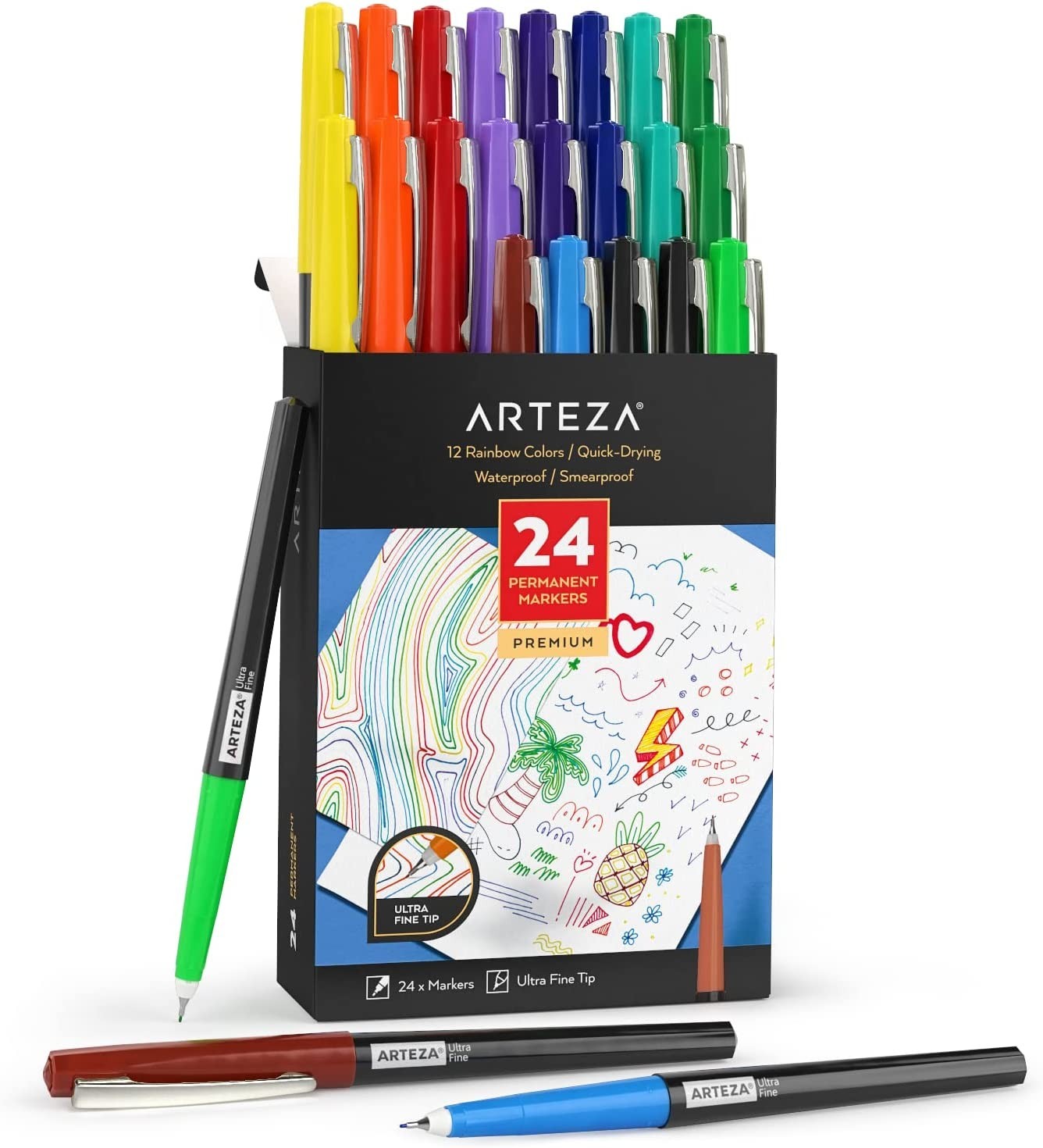 Arteza Neon Liquid Chalk Markers, Washable Paint Marker Set With  Replaceable Tips And Stencils - 8 Pack : Target